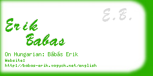 erik babas business card